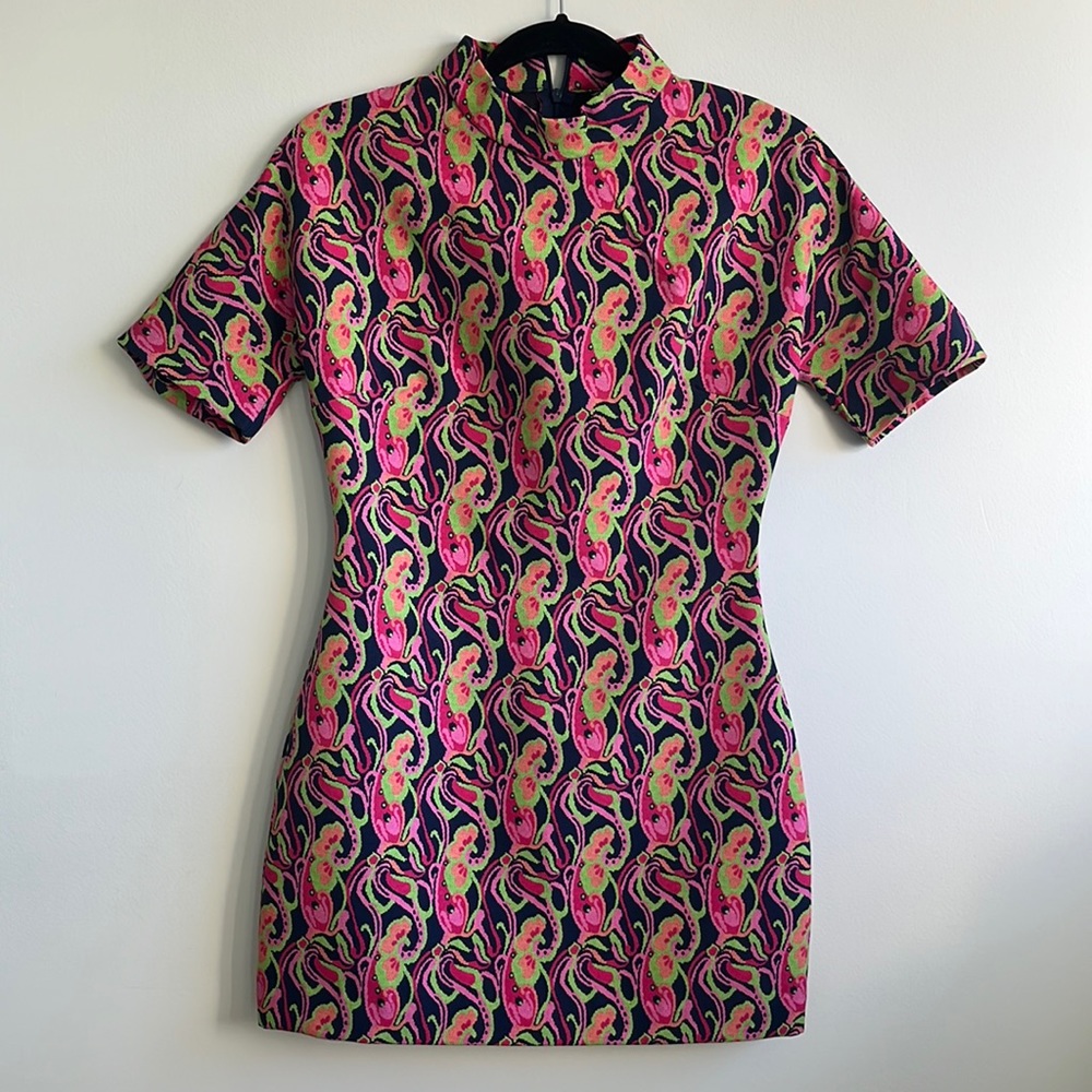ZARA mod print mini dress
